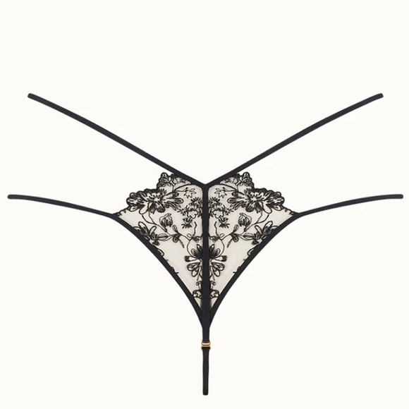 TISJA DAMEN Gaia black lace thong M - Picture 2 of 3